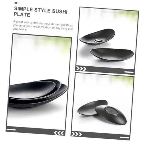 Platos de sushi melamina negra VALICLUD 2 pcs miniatura 7
