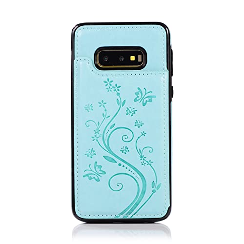Phone Case for Samsung Galaxy S10e with Tempered Glass Screen Protector and Card Holder Wallet Cover Stand Flip Leather Cell Accessories Glaxay S 10e Gaxaly 10se Galaxies Se10 Cases Women Girl Green - Thumbnail 7