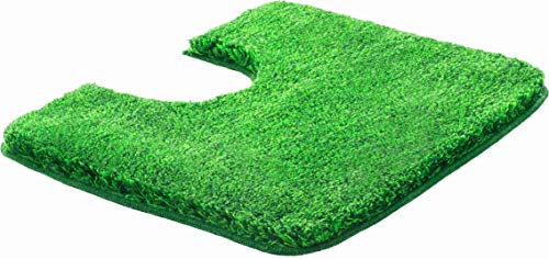 Grund bath mat 32 mm, ultra soft, non-slip, 5 years warranty, washable rug, 100% Polyacryl, ÖKO-TEX certified, LEX, wc mat with cut-out 50 x 60 x 3,2 cm WC, green