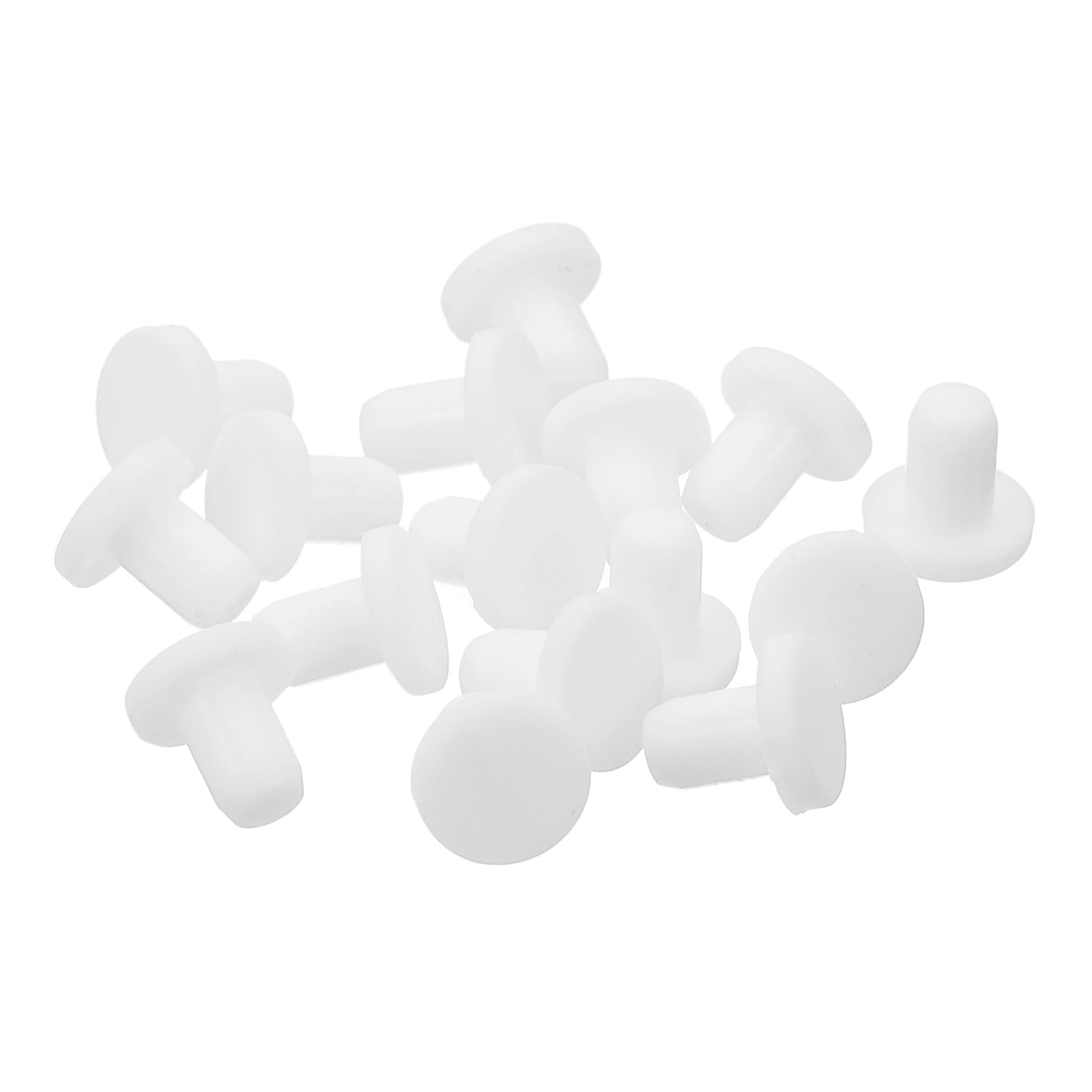 uxcell 32 Pieces White Rubber Stopper, 4.8mm Plug Holes for 4.5mm/0.18" Hole