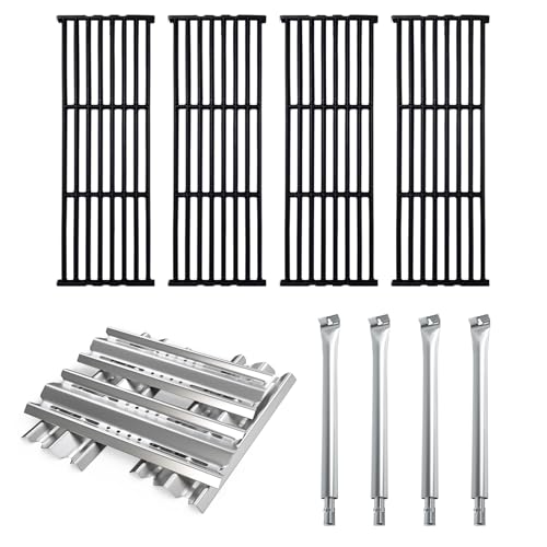 Grill Replacement Parts Kit for Broil King Baron 320 340 420 440 490 Parts Huntington 2122-64 2122-67 6020-54 6020-57 6020-64 6020-67 Cast Iron Cooking Grates Heat Plates Burners Grill Accessories