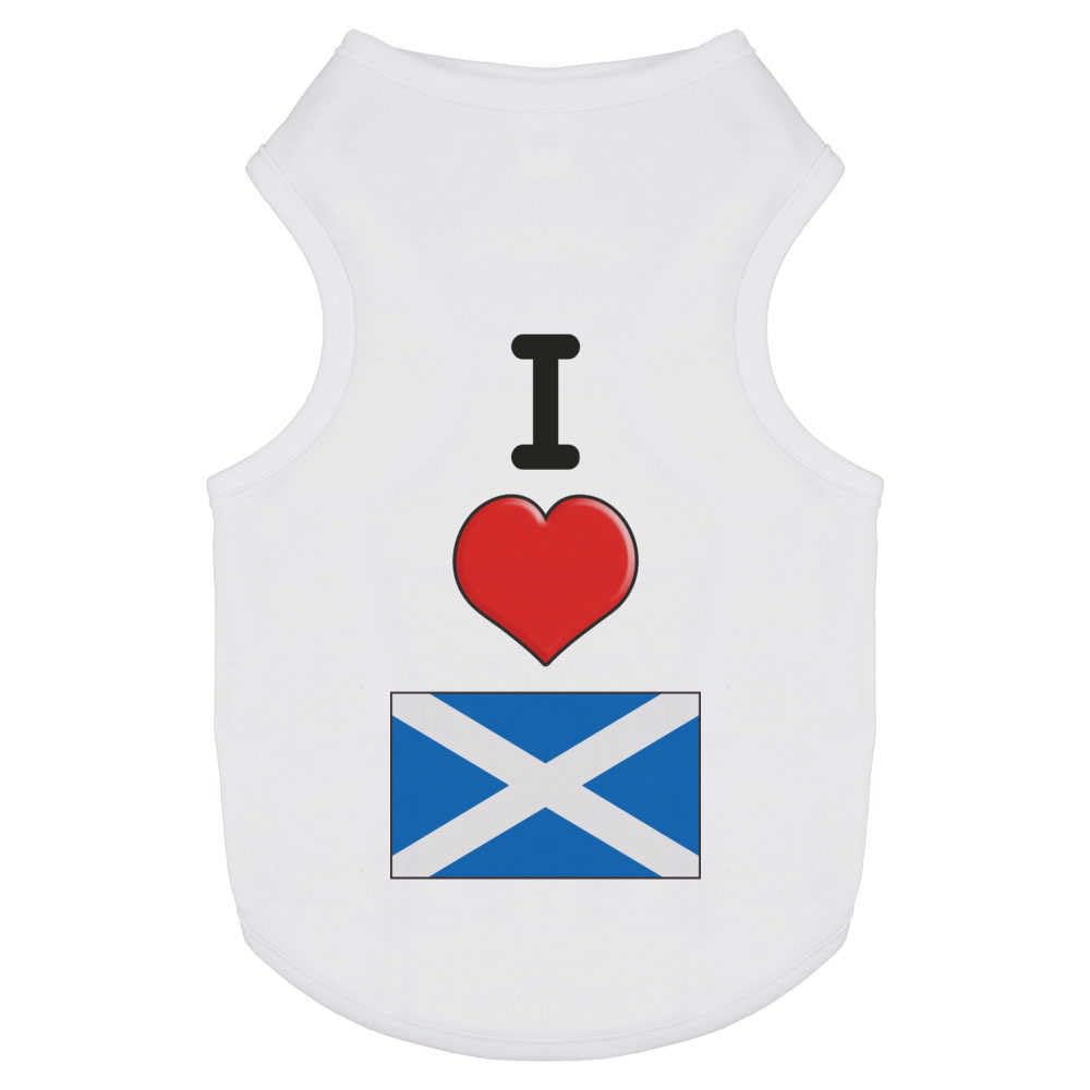 Azeeda 'I Love Scotland' Pet Dog/Cat T-Shirt, L (PT00093991)