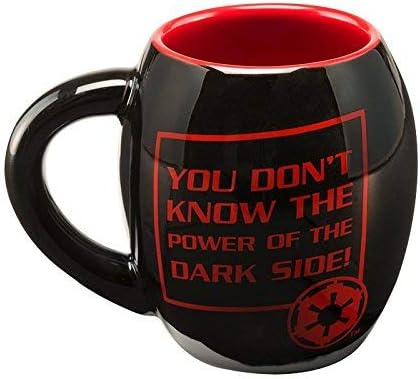 Vandor 99561 Star Wars Darth Vader 18 oz Oval Ceramic Mug, Black