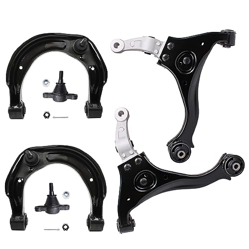 Image of Detroit Axle - 6pc Front End Control Arms Kit for 2006-2010 Hyundai Sonata, 4 Upper & Lower Control Arms 2 Lower Ball Joints 2007 2008 2009 Replacement