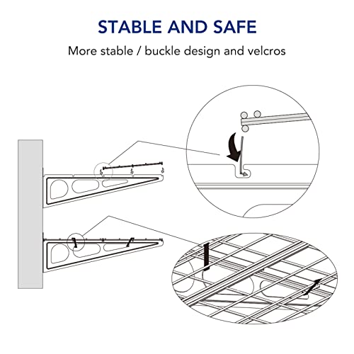 FLEXIMOUNTS Garage Wall Shelving, 2-Pack 1x3 ft, Includes 8 Bike Hooks, Wall Shelf Garage Organization System w/Bike Hangers, Storage Rack, Floating Shelves, 300 lbs Weight Capacity, Classic Series
