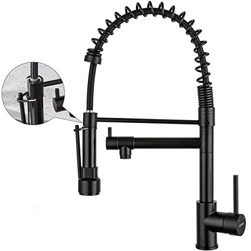 Holiday Deals ๐ Kitchen Faucet with Pull Down Sprayer Contemporary Single Handle Kitchen Sink Faucet GAPPO Solid Brass Spring Kitchen Faucet Matte Black Holiday Deals ๐ Kitchen Faucet with Pull Down Sprayer Contemporary Single Handle Kitchen Sink Faucet GAPPO Solid Brass Spring Kitchen Faucet Matte Black