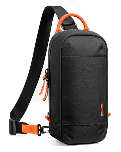 tomtoc Sling Crossbody Bag for Nintendo Switch 2, ochronna przenośna torba podróżna na klatkę piersiową do gier z 8 gniazdami na wkłady do gier, ładowarką i akcesoriami, Czarny