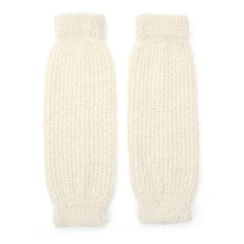 Image of UNDERCONTROL Fall Winter Boucle Wool Mixed Soft Long Knitted Warm Fluffy Warmer Long Boots Footless Loose High Socks Korea