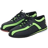 Wizeny Men's Bowling Shoes Leather Comfortable Garden Bowlers Sneakers Lightweight Breathable Non-Slip Fashion Large Size,Black Green,7