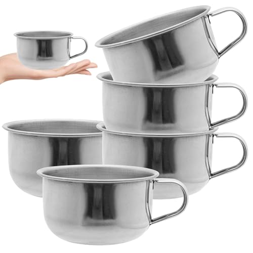 Taza de afeitar de acero inoxidable para crear espuma cremosa en el baño diario 5