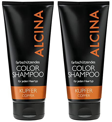 ALCINA Shampoo color rame – 2 x 200 ml – Shampoo protettivo per capelli naturali, colorati e striati