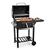 BBQ Grill, Smoker Charcoal Barbecue Grill with Adjustable Charcoal Pan, Built-in Thermometer, Convenient Charcoal Access Opening and Storage, Wheels for Home Cooking Garden Outdoor