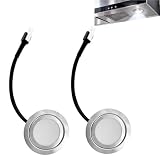 Conjunto de 2 bombillas LED de acero inoxidable para campanas extractoras empotradas, luz fría 12V, 1.5W, 6500K, iluminación eficiente para cocina, reemplazo de bajo consumo con instalación fácild