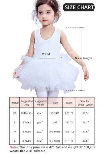 Image of Girls' Camisole Dance Tutu Leotard with Fluffy 4-Layers Ballet Dress for Ballerina (18 Months - 7 Years)
