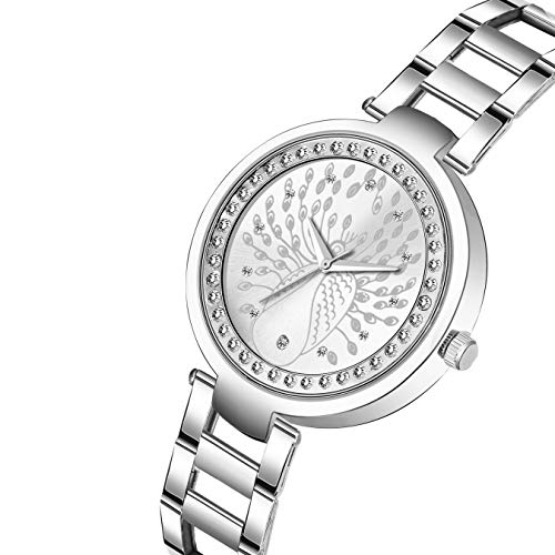 Image of Acnos Silver Plated Mesh Chain Analog Watch for Women - Black /Blue /White /Pink /Brown Dial