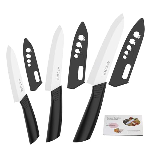 WACOOL Ceramic Knife Set with Sheaths, include 3-Piece: 6-inch Chef's