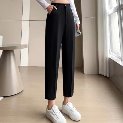 Women's Spring Summer Thin Harem Pants High Waist Draping Casual Office Lady 9-Point Trousers4