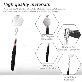 HERKINDNESS Calamita Telescopica, 4 Pezzi Pinza Raccogli Oggetti, Magnetico Calamita Telescopica Sollevatore, Flessibile e Retrattile, per Raccogliere Utensili, Riparazione, Ispezione