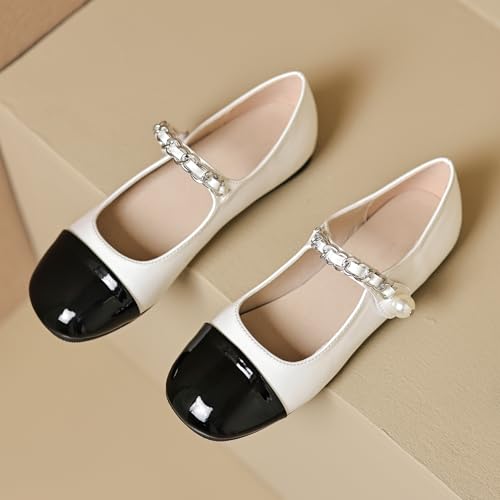 Dear Time Women's Round Toe Flats Elegant Ballets Shoes Mary Jane Strap Flats Dressy Shoes2