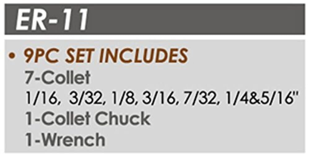 HHIP 3900-1172 ER-11 1/2" Straight Shank 19 Pieces Spring Collet Chuck Set, 9 Piece Set, ER-11 - Image 2