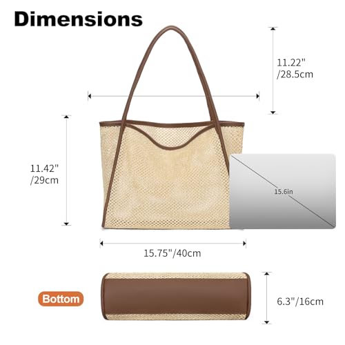 Bolso playero tote para mujer con bolso pequeño miniatura 5