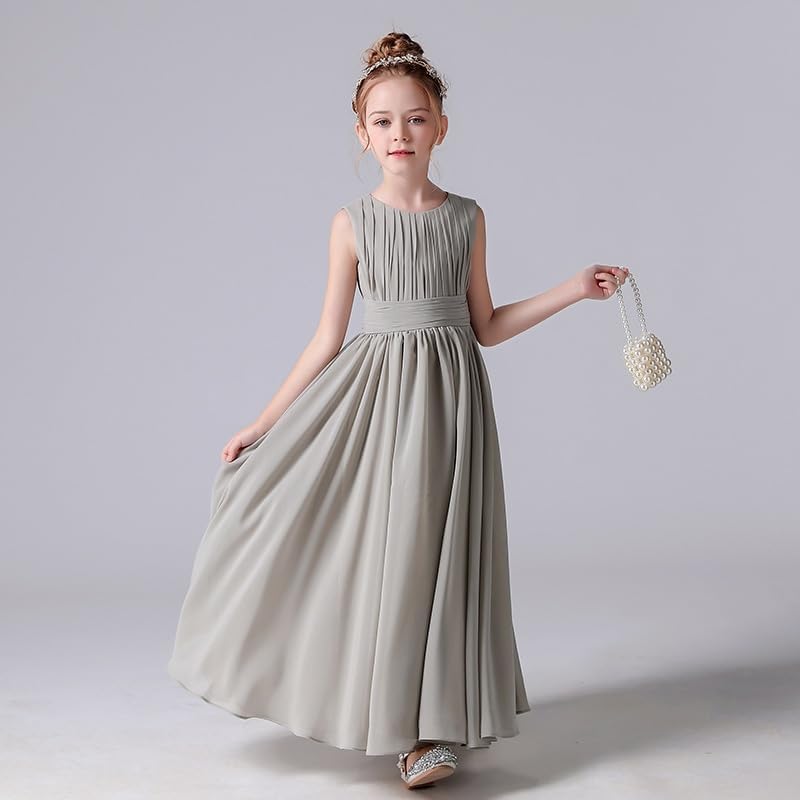 [RerCu] 子供ドレス 発表会 結婚式 七五三 フォーマル 清楚 上品 Aラインドレス ノースリーブ 女の子 ジュニア リボン付