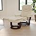 Flash Furniture Allie LeatherSoft Upholstered Recliner with Ottoman Footrest, Padded Swiveling Recliner Chair and Ottoman Set, Beige