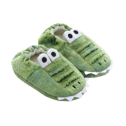 Kids Boys Girls Plush Dinosaur Slippers Cartoon Animal Fleece Non-Slip Slippers Fall Winter Warm Soft Cute Sandals