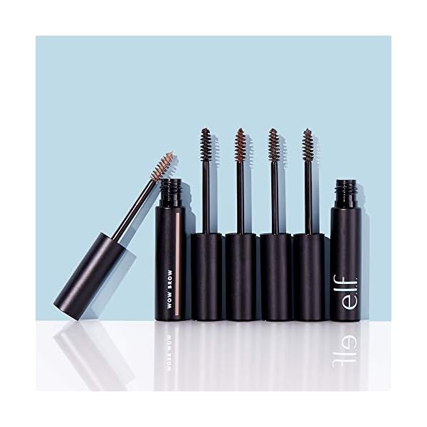 e.l.f. Wow Brow Gel, Volumizing, Buildable, Wax-Gel Hybrid, Creates Full, Voluminous-Looking Brows, Locks Brow Hairs In Place, Brunette, Fiber-Infused, 0.12 Oz
