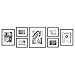 Gallery Perfect 7 Piece Black Photo Frame Gallery Wall Kit with Decorative Art Prints & Hanging Template