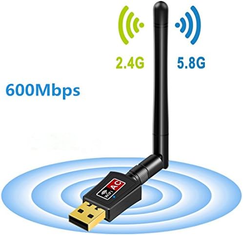 EATPOW Wireless USB WiFi Adapter - 600M Dual Band (2.4G/150Mbps+5G/433Mbps), 802.11N/G/B Antenna Network LAN Card for Windows 2000/XP/Vista/7/8/10/Linux/Mac OS