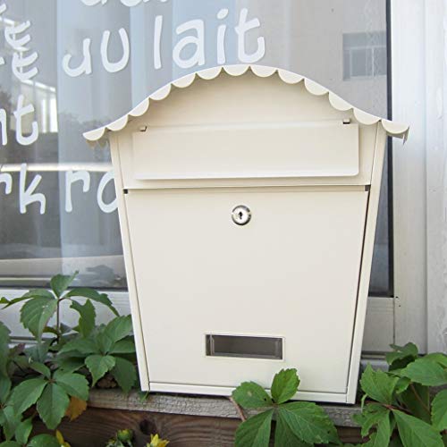 chunylii Villa Buzón Buzón Exterior Pared Europea Hierro Forjado Creativo Impermeable al Aire Libre con Cerradura Caja de periódico Colgante de Pared Simple Cover