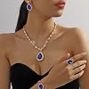 FUNOJOY Blue Jewelry Sets for Women Rhinestone Crystal Statement Necklace Earrings Set Prom Wedding Bridesmaid Gifts Costume Jewelry #3