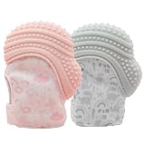 100% silicona de grado alimenticio: nuestros guantes están hechos de silicona de grado alimenticio que está texturizada para ayudar a masajear las encías doloridas y proporcionar alivio a los dientes emergentes. La textura también ayuda a tu bebé a descubrir y explorar nuevos sentidos, así que sigue adelante y mastica esto