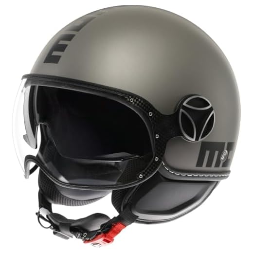 MOMODESIGN - FGTR EVO E2206, Casco Jet con Visiera Parasole, Casco Aperto per Moto e Scooter, per Uomo e Donna, Titanio Opaco/Nero, M