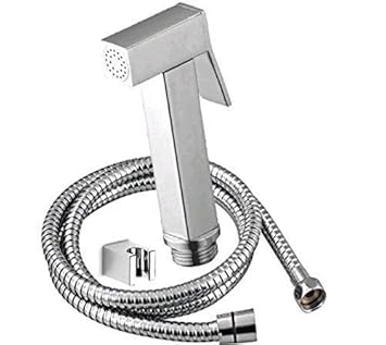 Bath Guru Pure Brass Health Faucet with 1.5 Meter SS 304 Tube and Wall Hook (Chrome Finish)