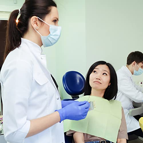 Jmu Dental Bibs 250Pcs, Disposable Tattoo Bibs 3 Ply Patient Bibs Green Waterproof Tray Covers, 13" X 18" #TOP4