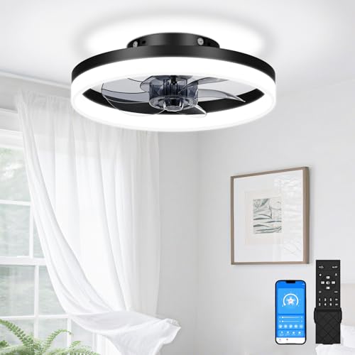 VOLISUN 13 inch Small Ceiling Fans with Lights and Remote,