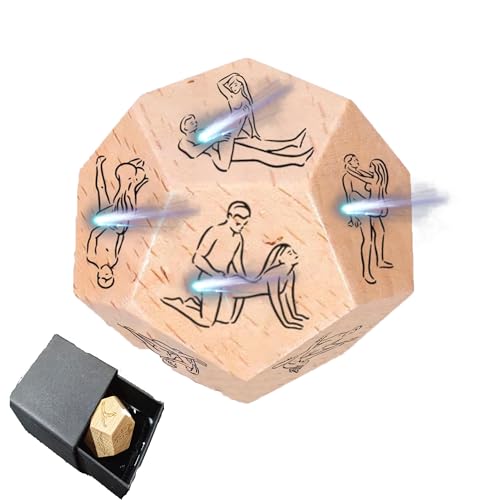 Gifts for Him Her, Date Night Dice Couples Gift, Food Dice, Dinner Dice, Wood Food Decision Dice,Gifts for Boyfriend Girlfriend Wife Husband (Love dice)