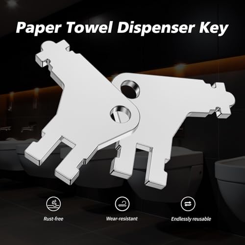 Image of Paper Towel Dispenser Key Universal Dispenser Replacement Key Compatible for Georgia Pacific Paper Towel and Toilet Paper Dispensers 10Pcs Universal Dispenser Key + 5 Pack Keychain (15)