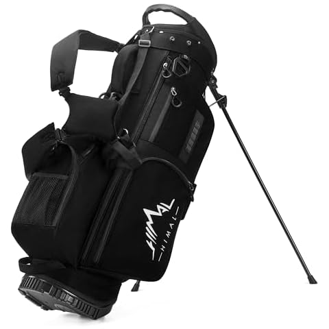 UNIHIMAL Golf Stand Bag with 7 Way Top Dividers, Golf Bags for Men Women, Lightweight Golf Club Bags with Multiple Pockets, Dual Straps (Black) Cover