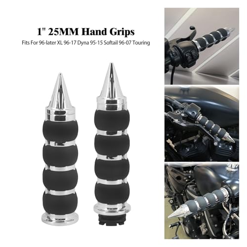 Empuñaduras de mano de 1" para motocicleta y manillar de 25mm compatible con cruiser custom 2