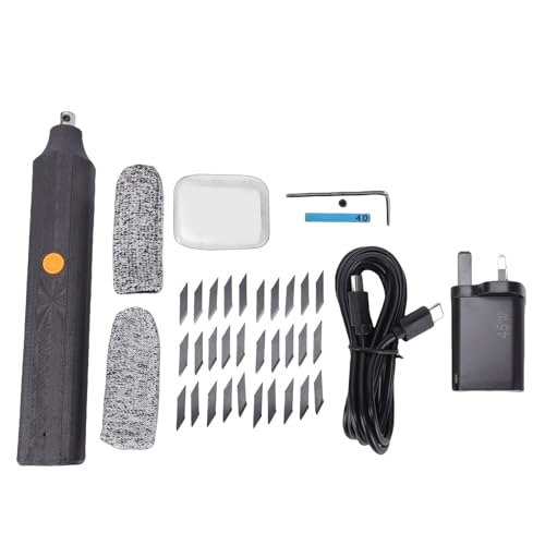 Ultrasonic Cutter Handheld Tool 40kHz Adjustable Speed Precision Cutting and Deburring for 3D Printing Craft Plastic Wood Resin ABS Alloy Steel 30 Blades UK Plug