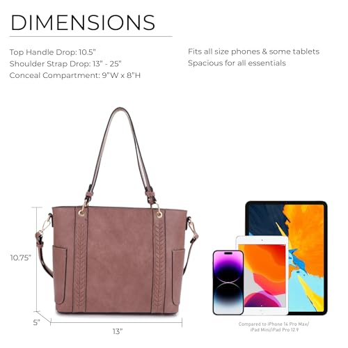 Image of JESSIE & JAMES | Austin Whipstitching Concealed Carry Tote Bag with Lock and Key, Top Handle CCW Purse | Whipstitching, Concealed Carry, with Lock and Key, Top Handle, CCW