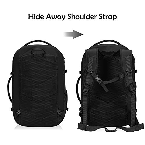 Hynes Eagle 45L Travel Backpack Carry on Backpack Weekender Bag, Black