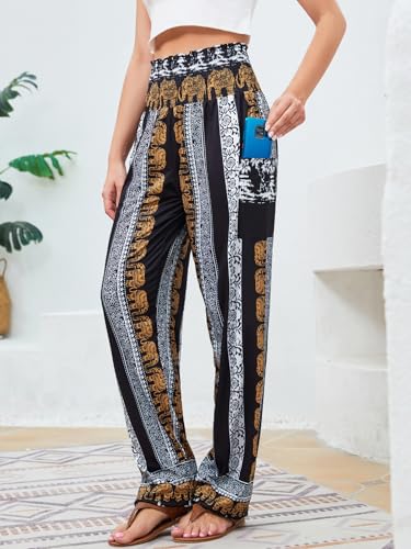 QIANXIZHAN Women's Harem Pants, High Waist Yoga Boho Trousers with Pockets - Image 6
