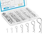 120pcs Premium Cotter Pin Assortment Kit, Heavy Duty R-Shaped Cotter Pins, 7 Sizes Zinc Plated Carbon Steel Hardware Pins for Automotive, Machinery, Lawn Mowers, and DIY Projects