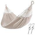 ZEAN Handwoven Hammock by Thick Cotton Rope XXL Two Person Hammock for Outside, Patio Backyard Garden 550LB Capacity