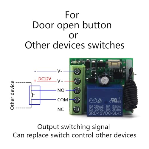 Relais 1 Canal 12V 10A avec commutateur récepteur 433 MHz et télécommande sans fil LED K1 - 6