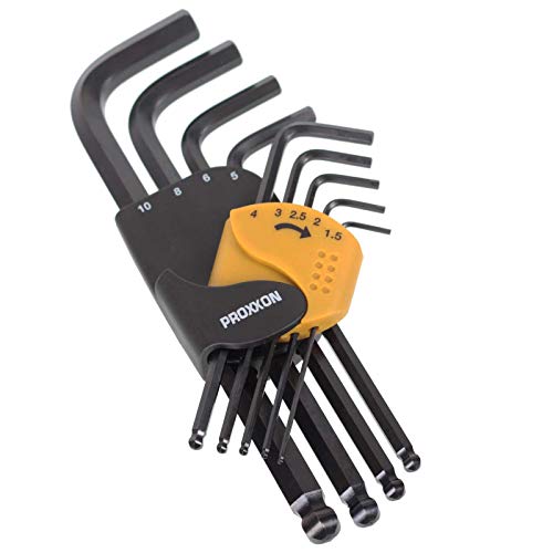 PROXXON 23946 Winkelschlüsselsatz für Innensechskant-Schrauben, 9-teilig 1.5 bis 10 mm